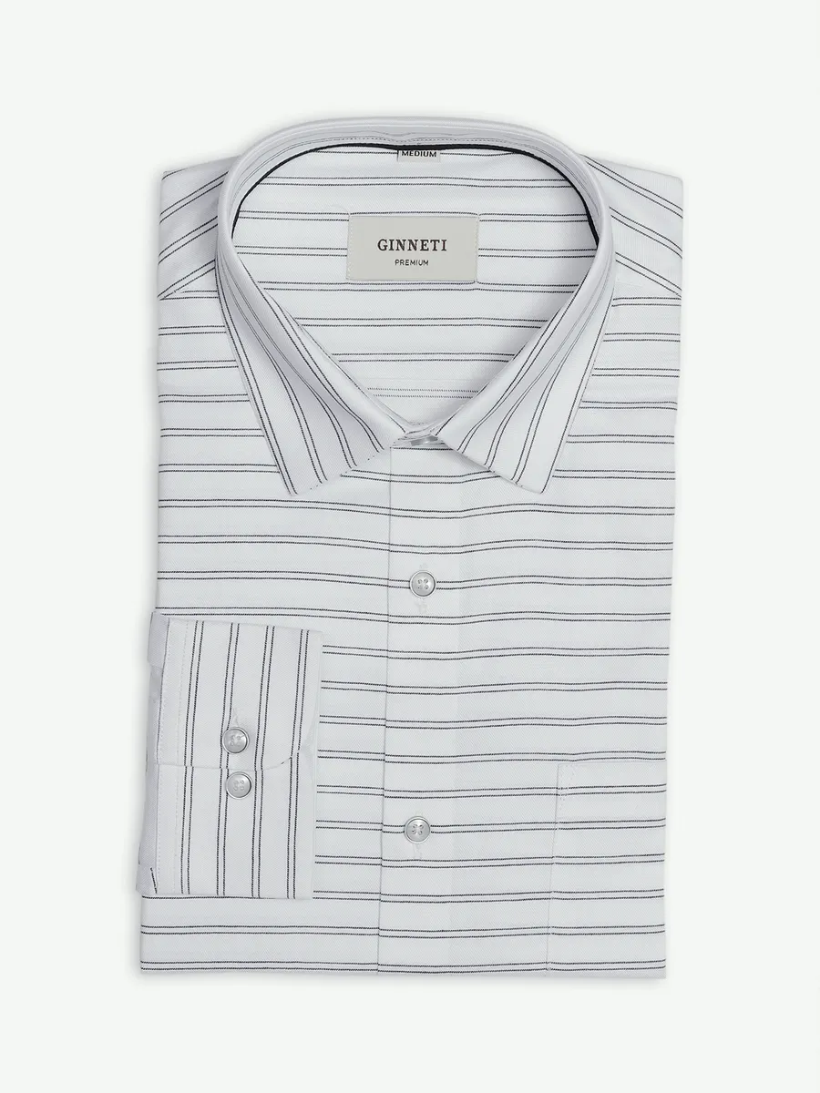 Ginneti white cotton shirt in stripe