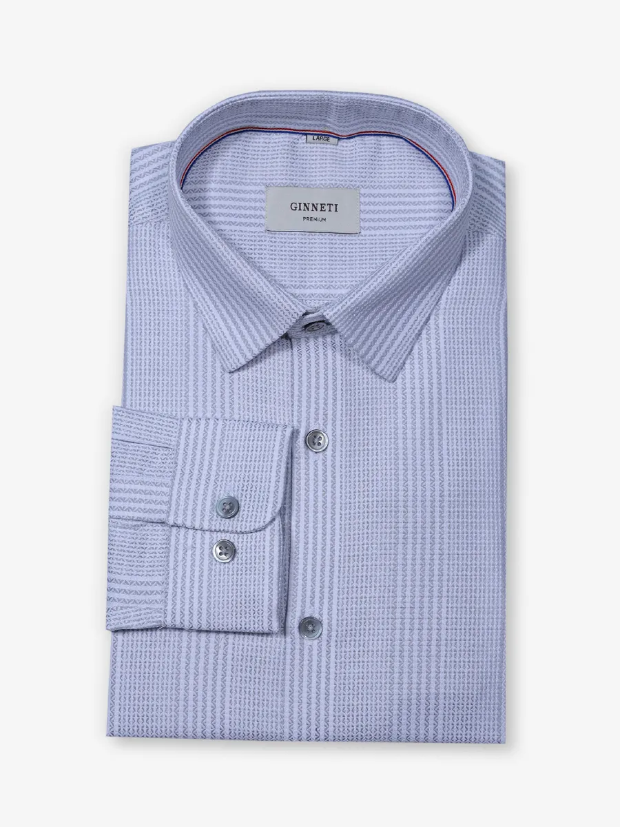 GINNETI white cotton silk printed shirt