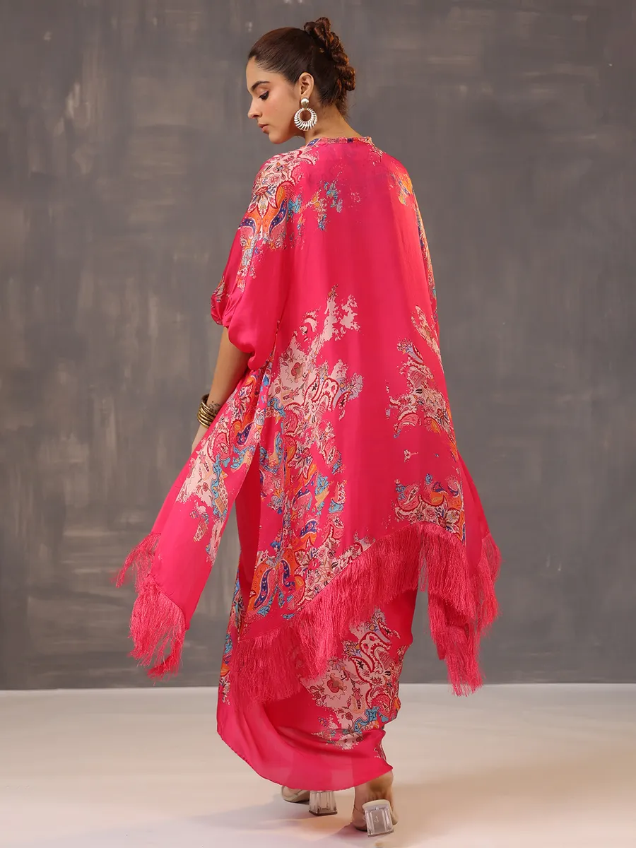 Glamorous pink designer suit in silk