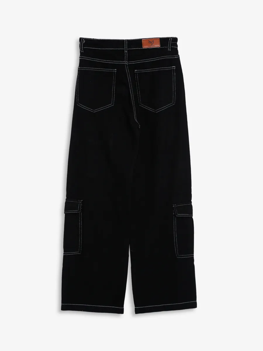 Global Republic black straight jeans