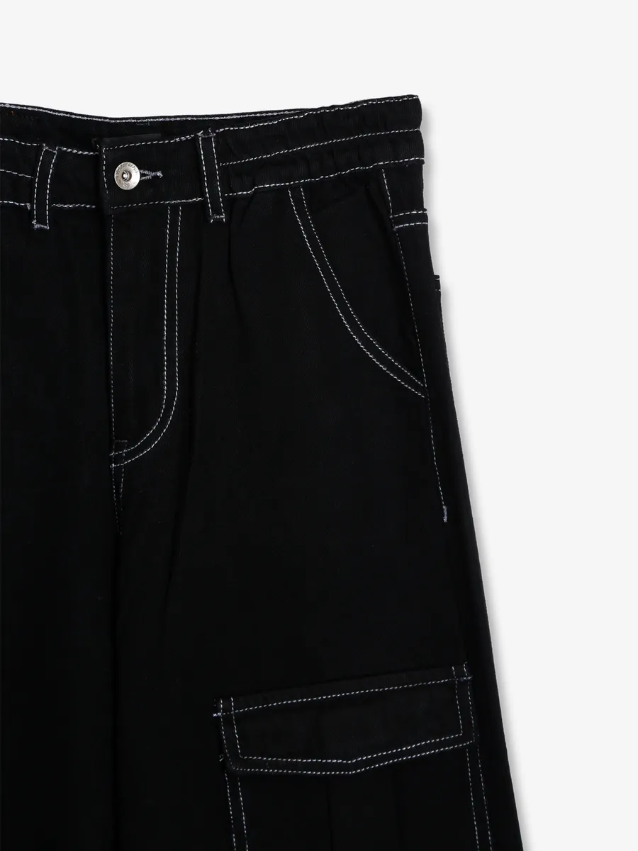 Global Republic black straight jeans