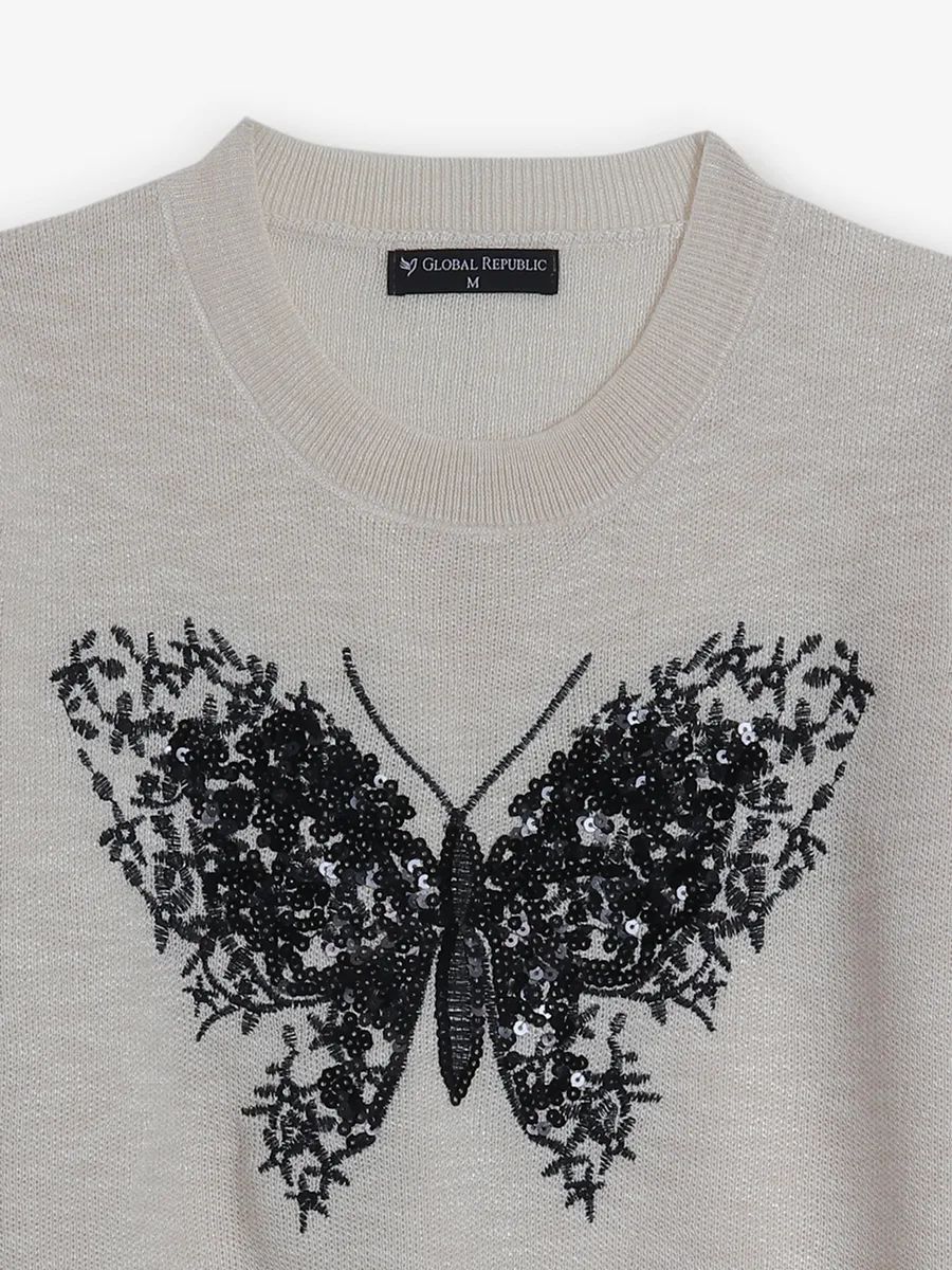 GLOBAL REPUBLIC cream viscose top