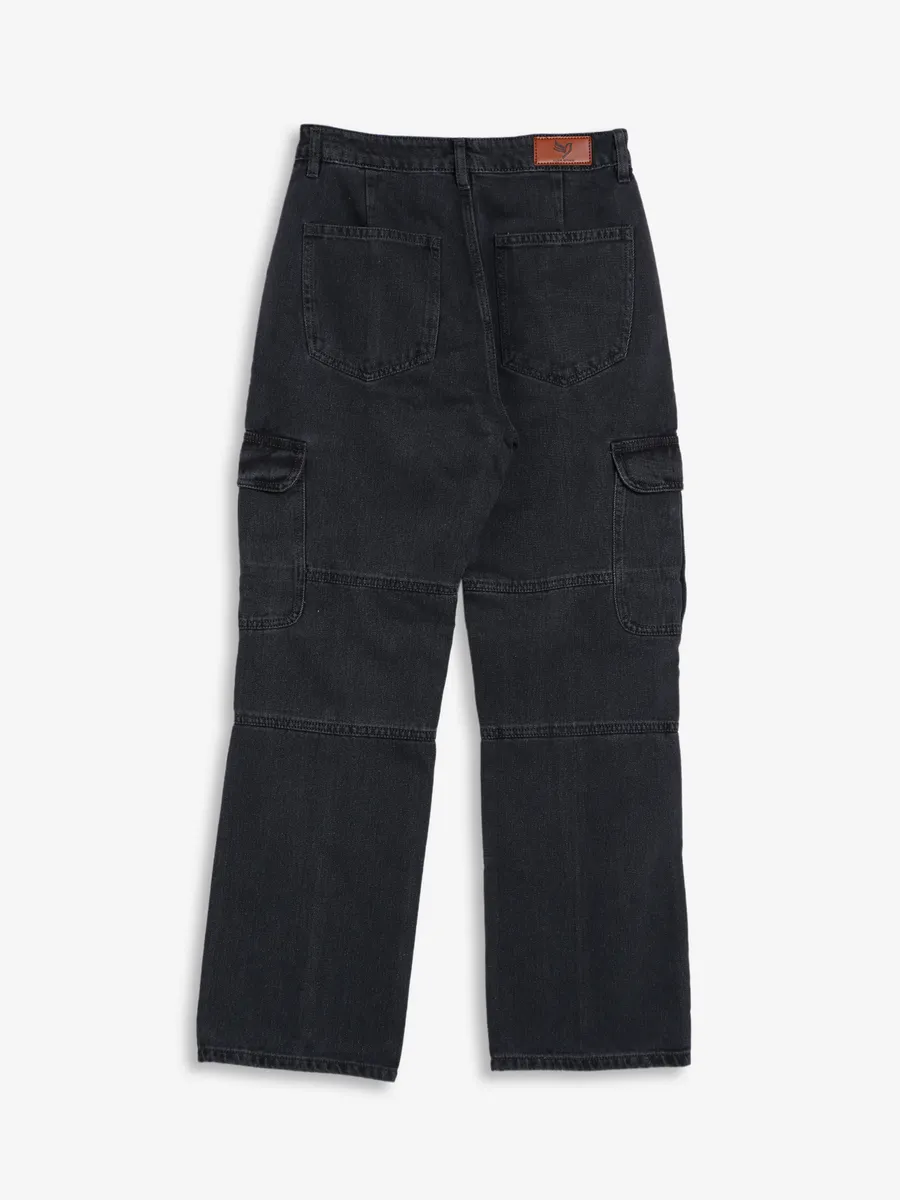 Global Republic dark grey cargo jeans