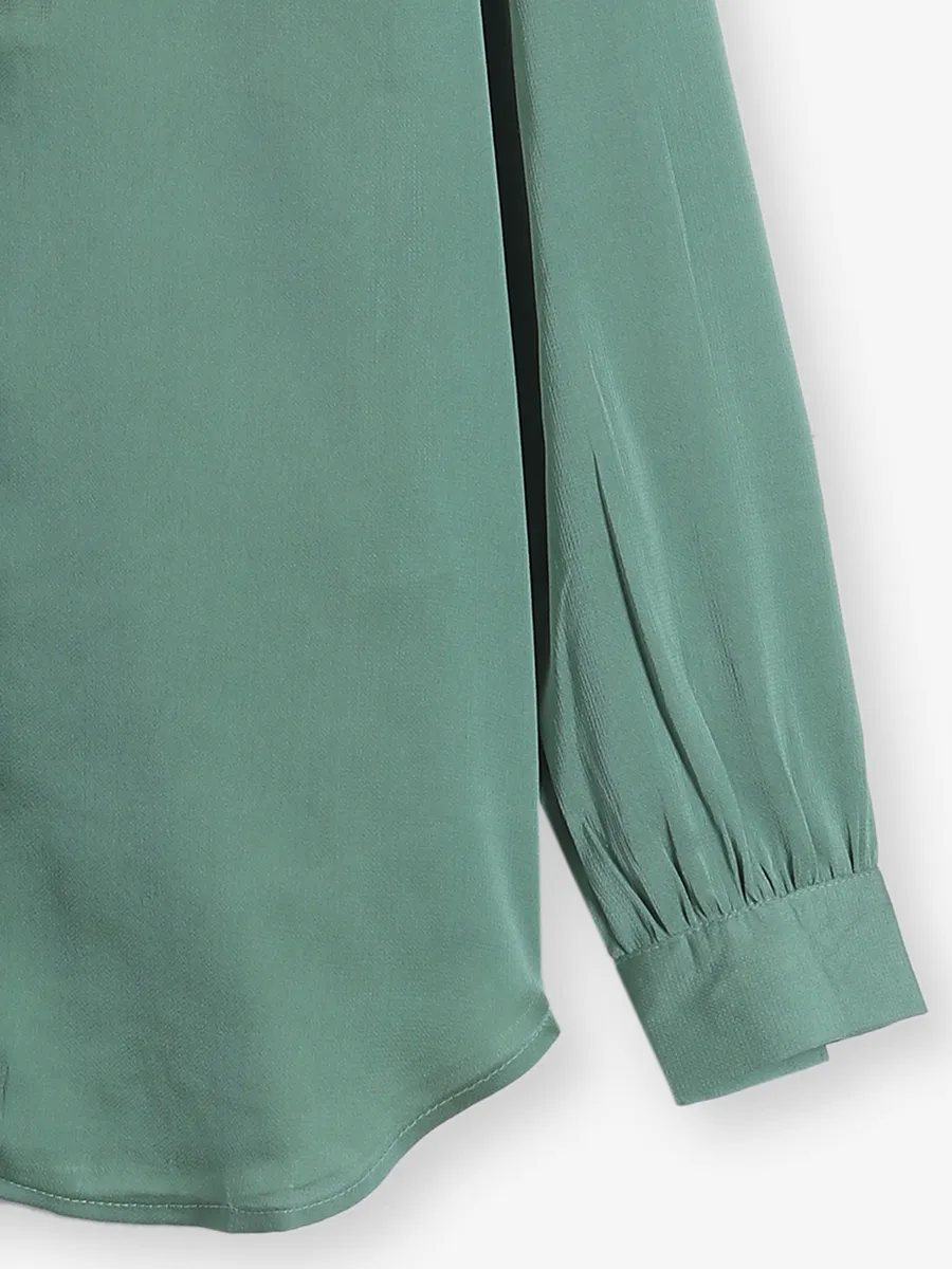 GLOBAL REPUBLIC green satin shirt