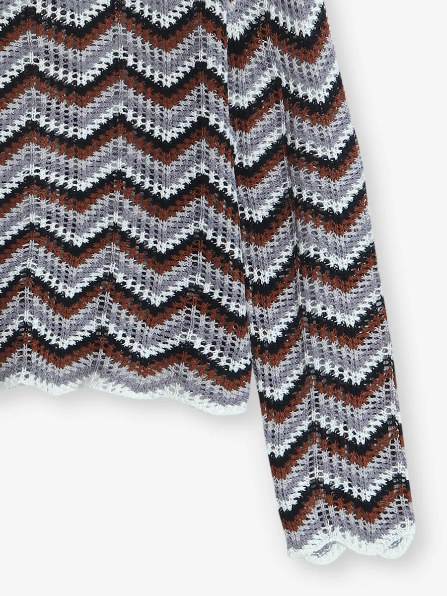 GLOBAL REPUBLIC grey zigzag top
