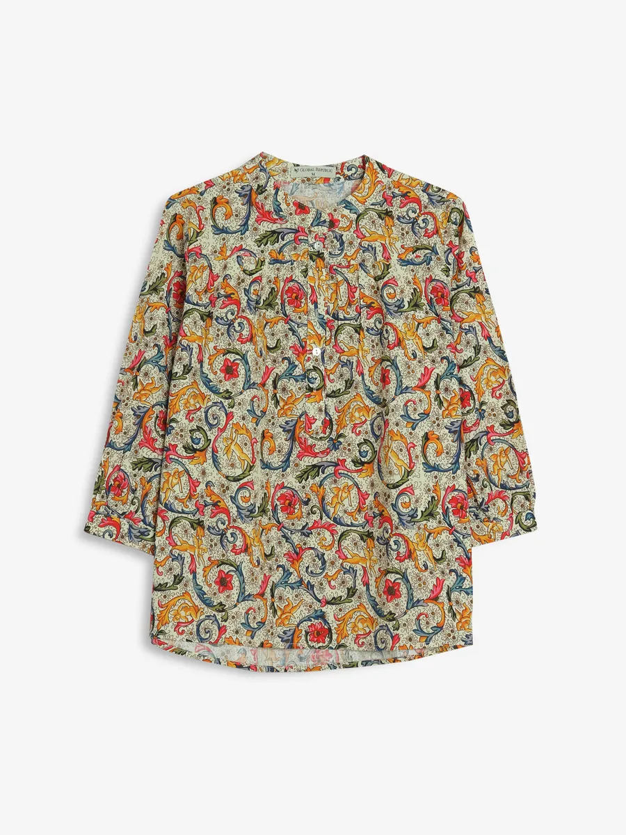 GLOBAL REPUBLIC multi color printed top