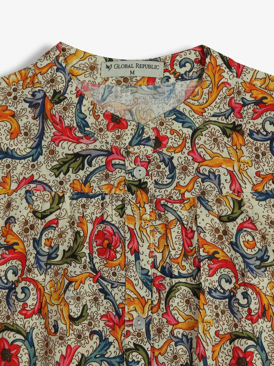 GLOBAL REPUBLIC multi color printed top