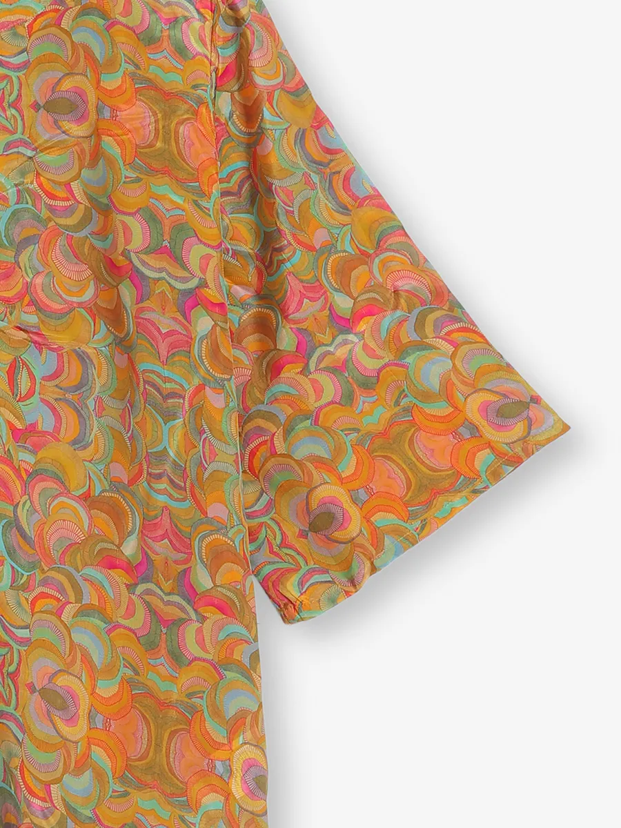 GLOBAL REPUBLIC orange printed top