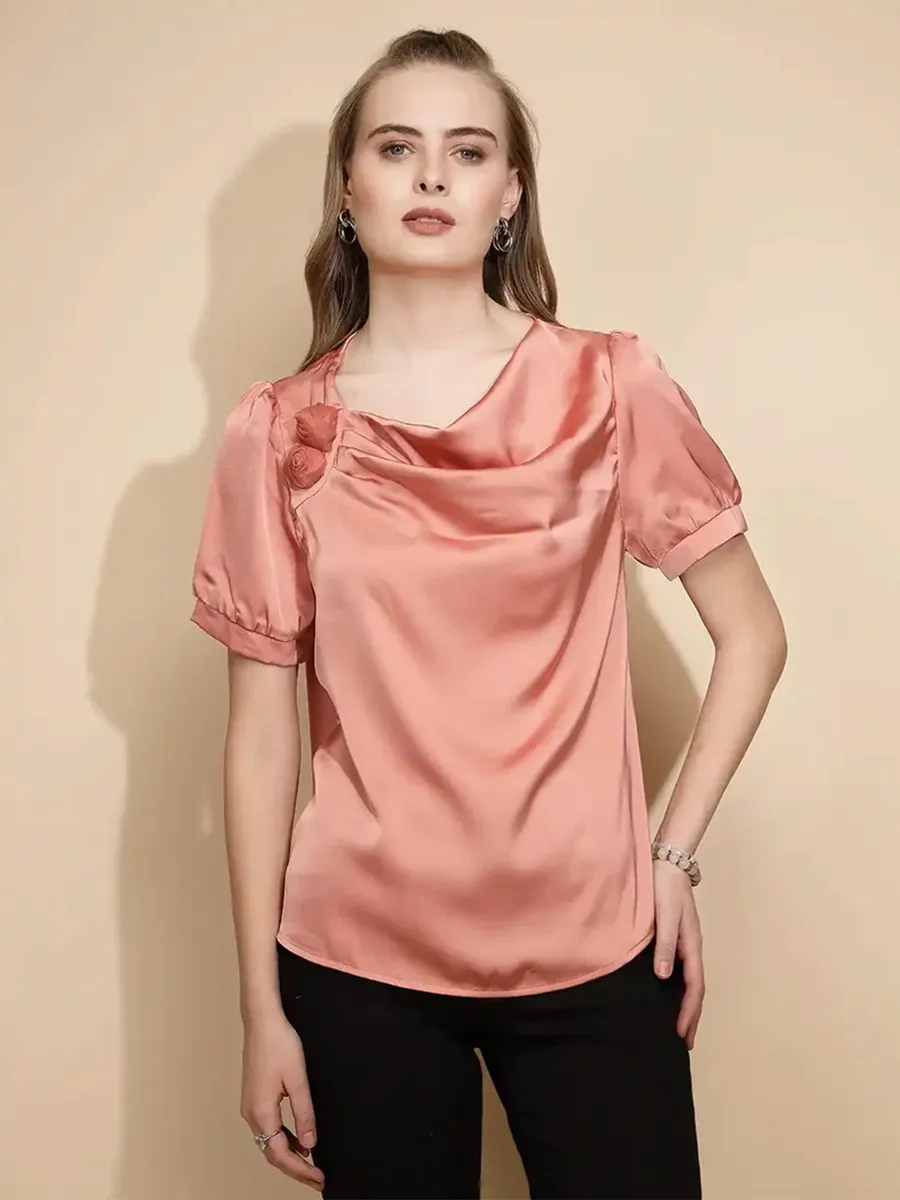 GLOBAL REPUBLIC peach polyester top