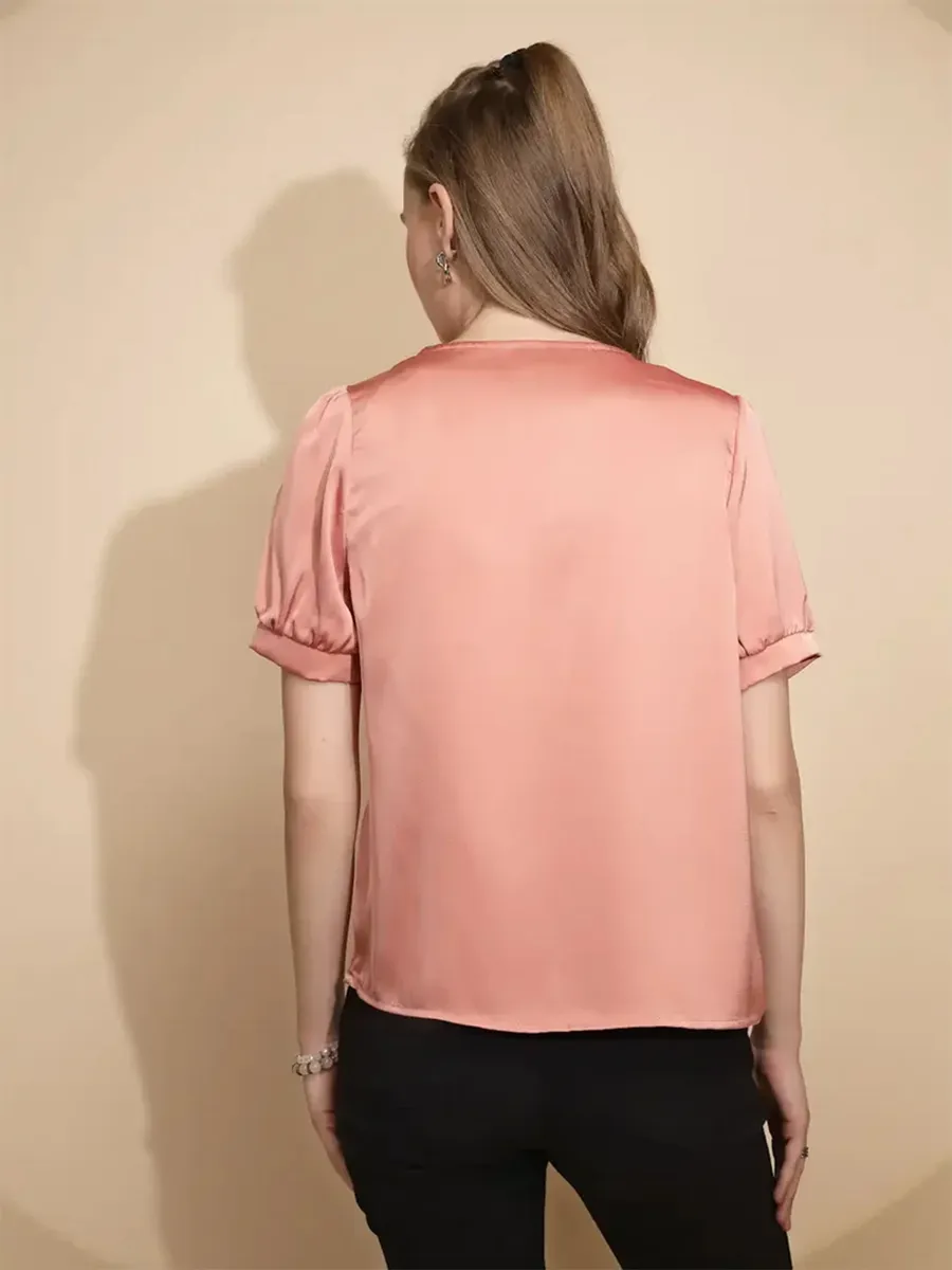 GLOBAL REPUBLIC peach polyester top