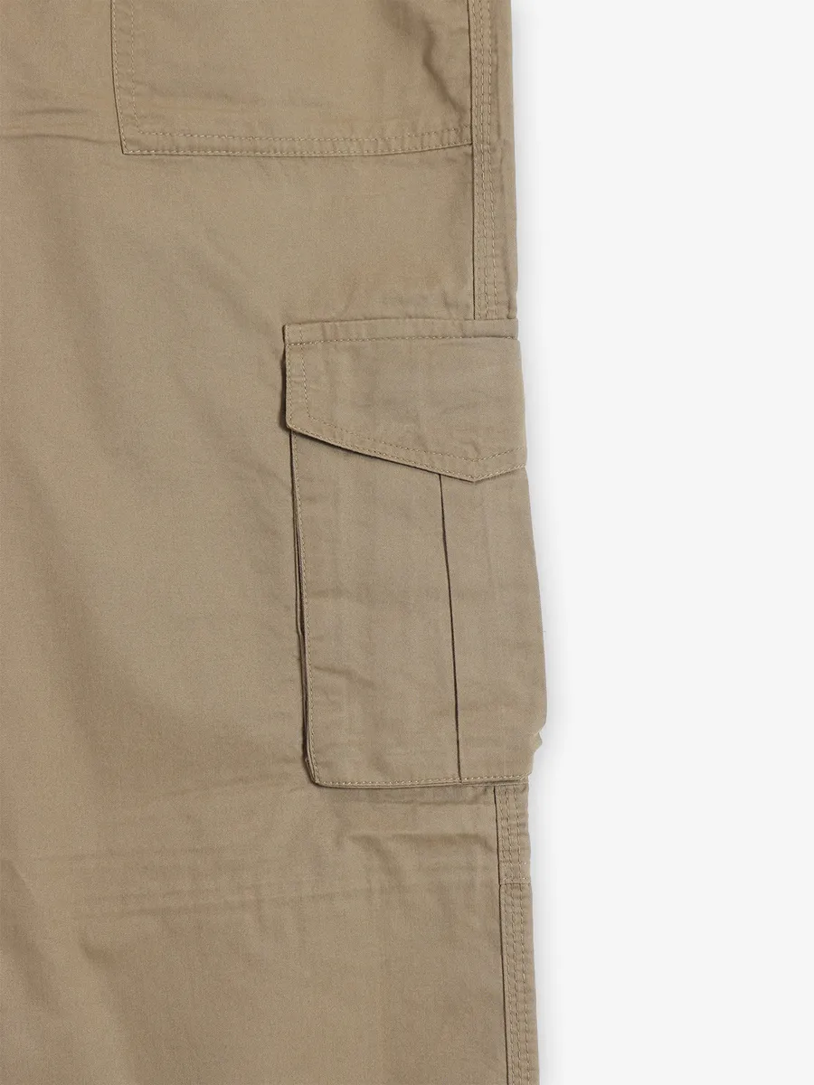 GLOBAL REPUBLIC solid khaki cargo jeans
