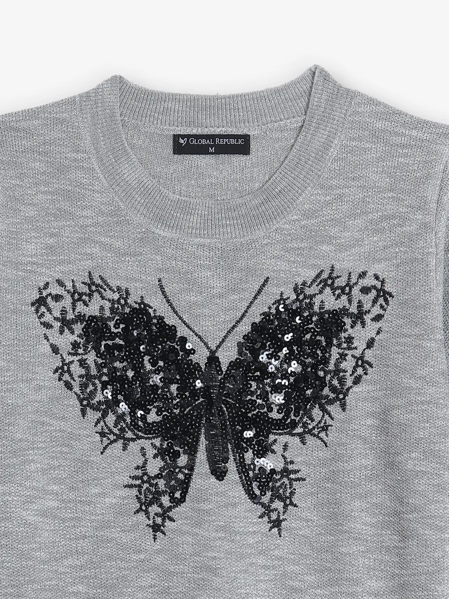 GLOBAL REPUBLIC viscose grey top