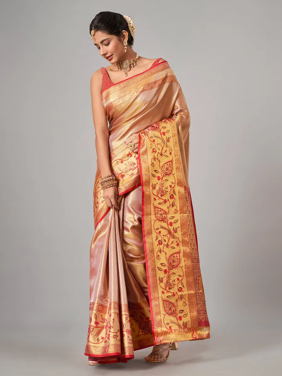 Gold kanjivaram silk saree