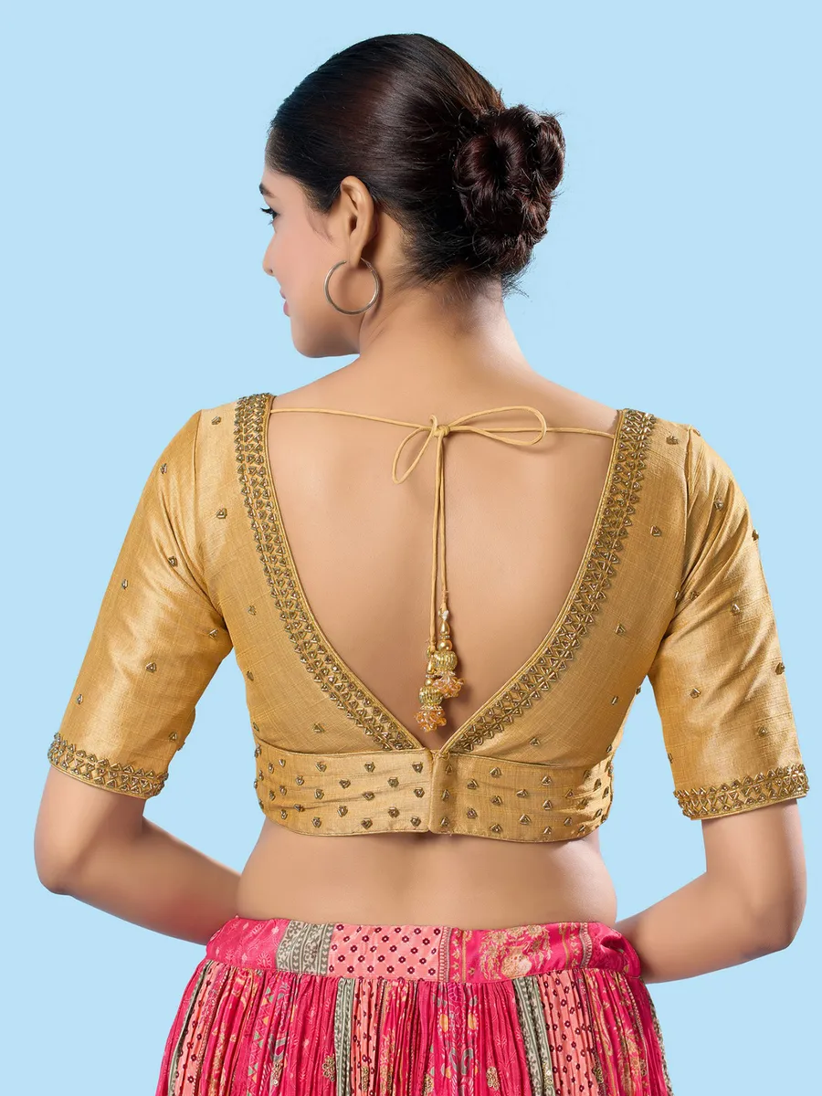 Gold mulbury silk blouse