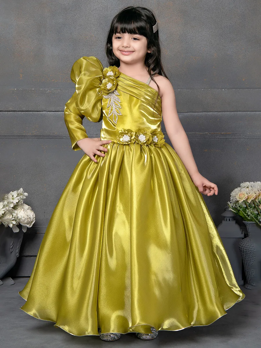 Golden silk frock for girls