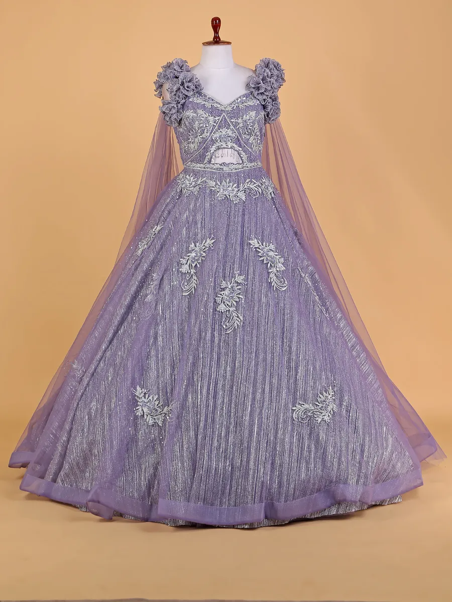 Designer Lavender Long Gown