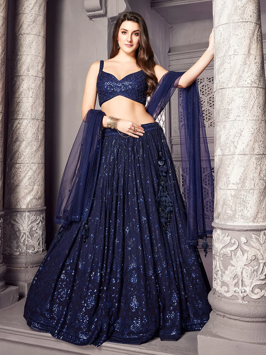 Gorgeous navy georgette lehenga choli