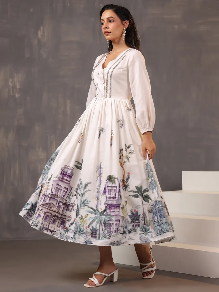 Gorgeous white silk kurti for casual wear
