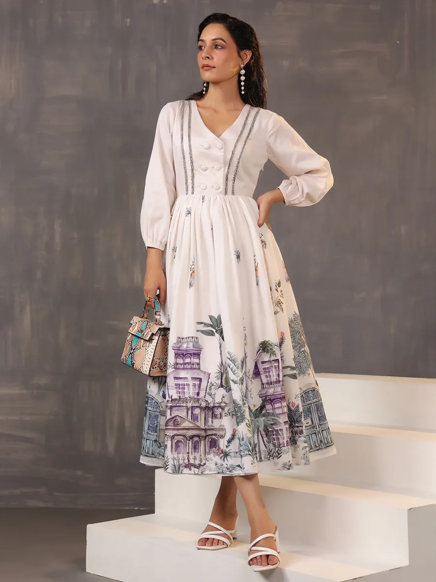 Gorgeous white silk kurti for casual wear
