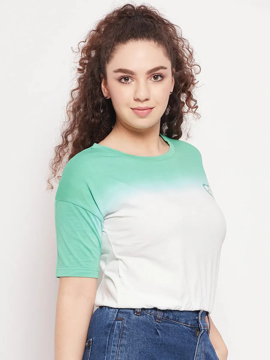 Green ombre style cotton top