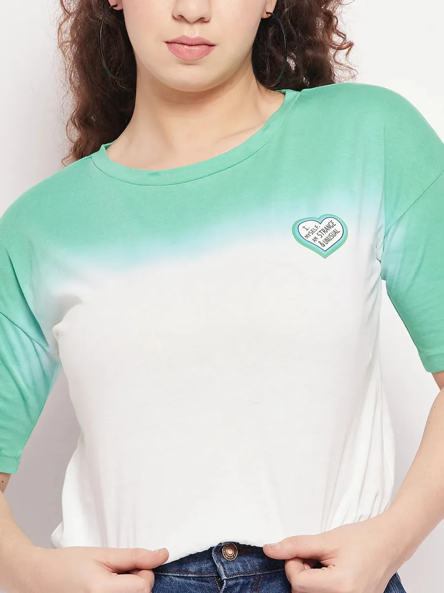 Green ombre style cotton top