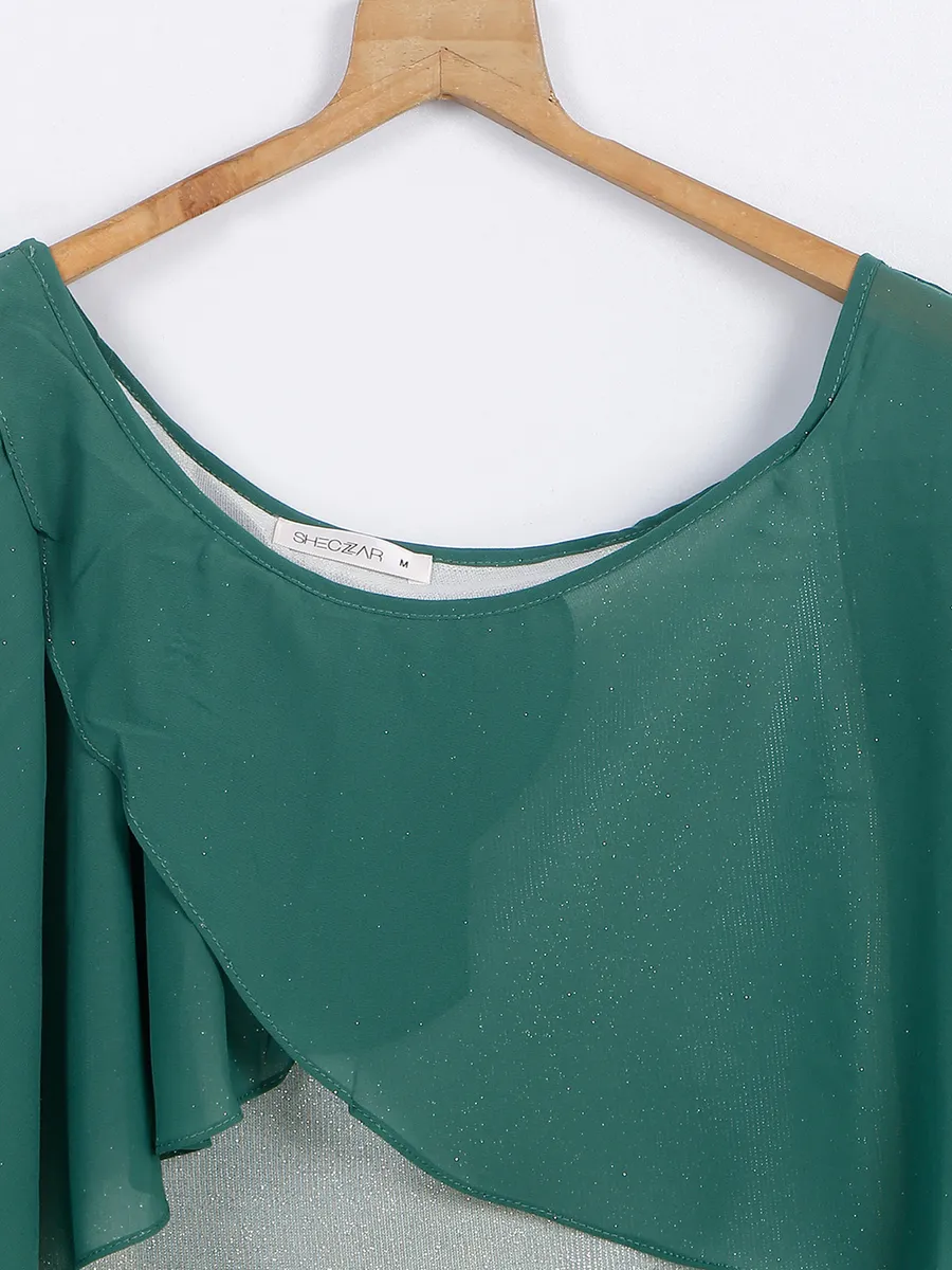 Green shaded party wear top