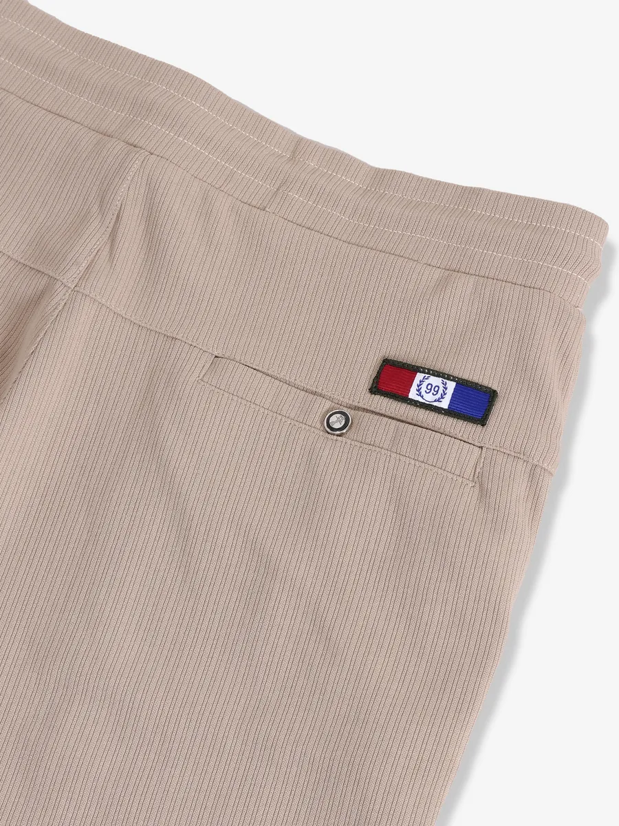 GS78 beige solid track pant in cotton