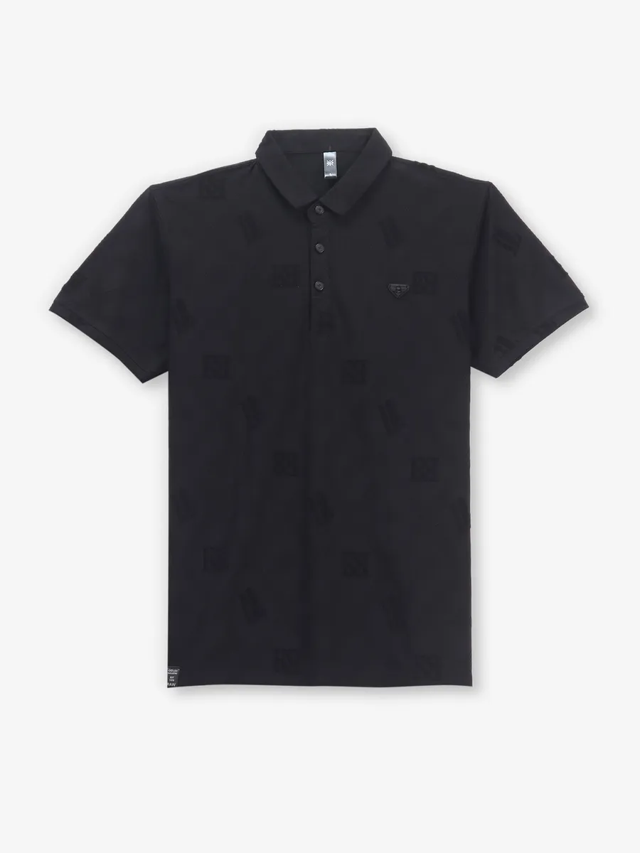 GS78 black cotton polo t-shirt