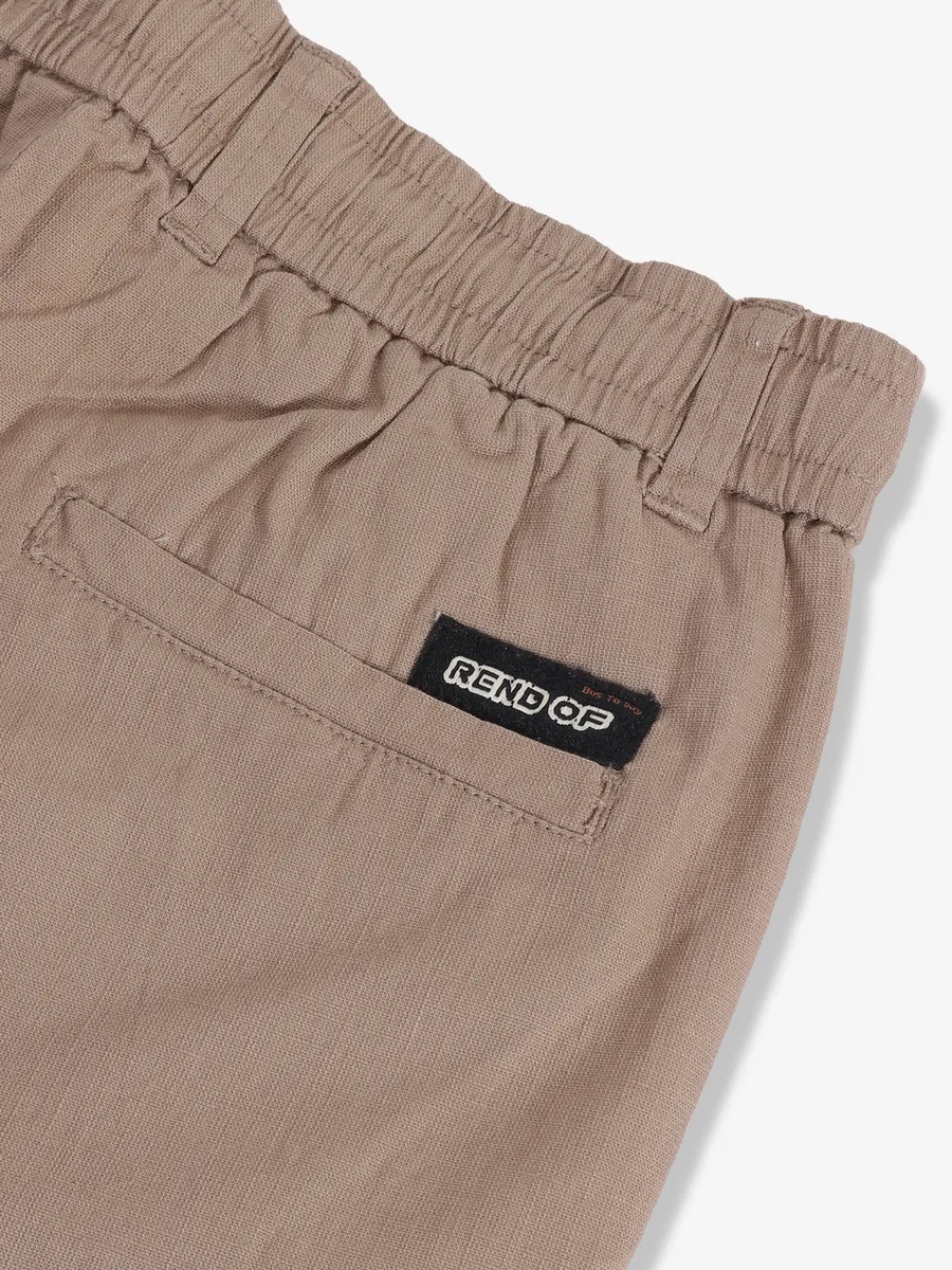 GS78  cotton shorts in beige solid