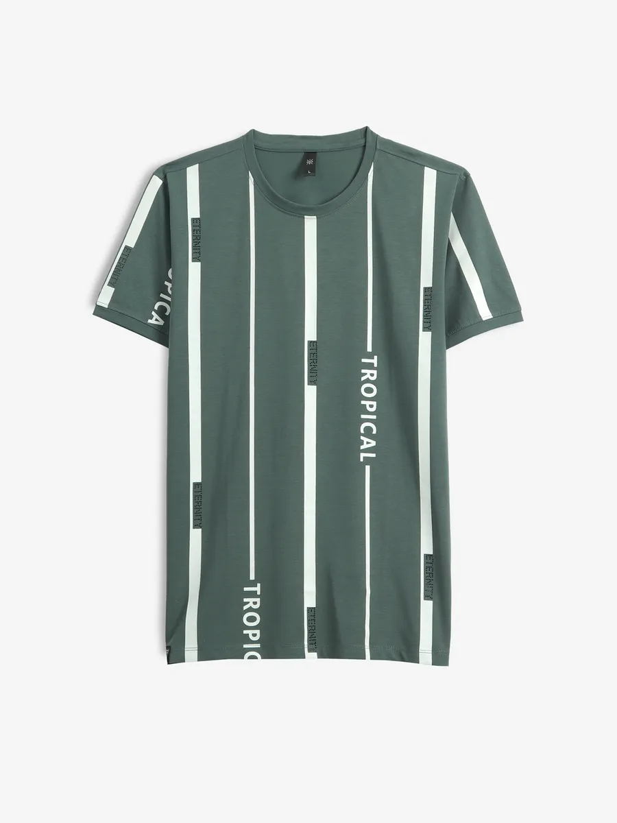 GS78 dark grey stripe cotton t-shirt