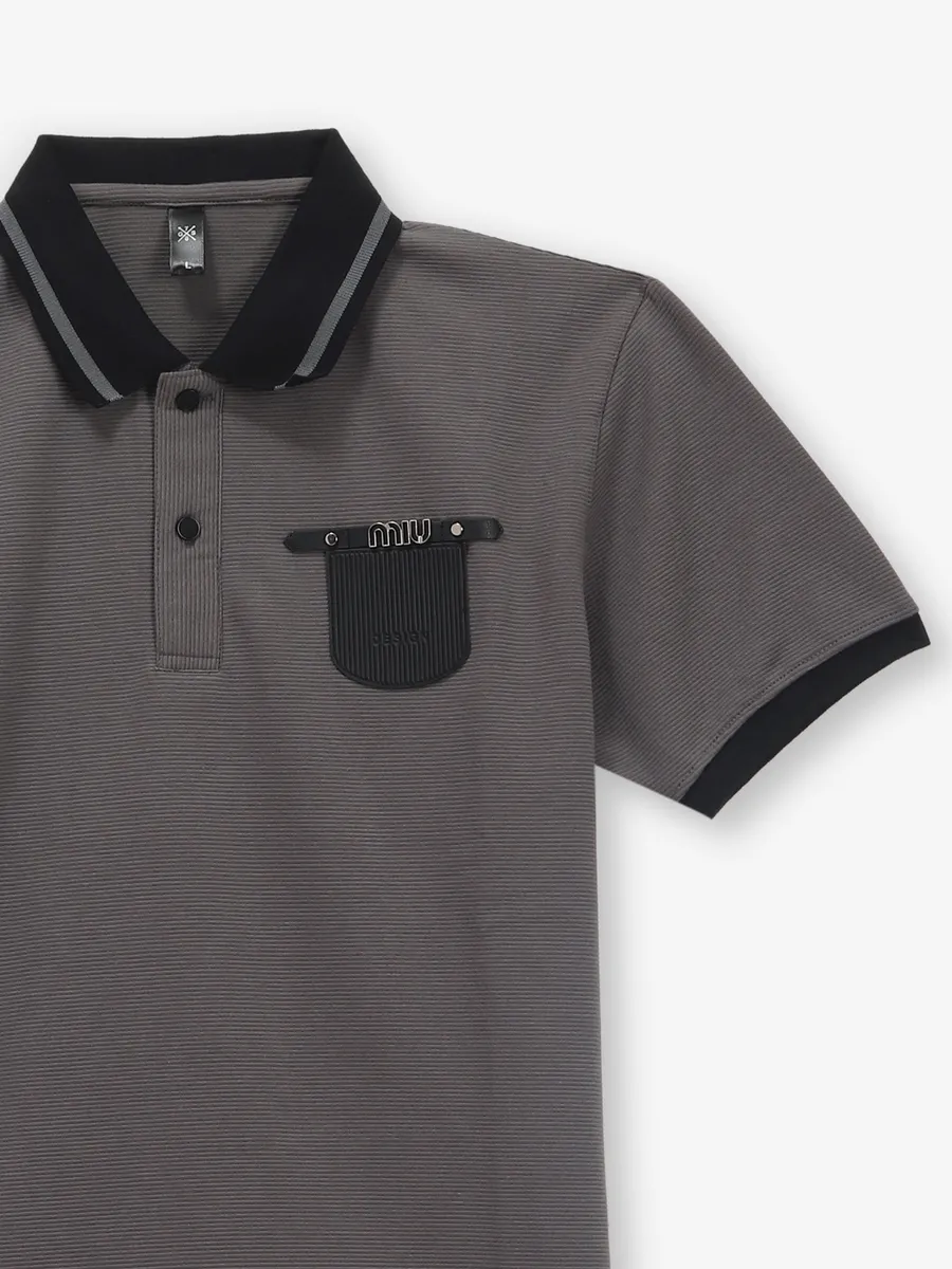 GS78 grey stripe cotton t-shirt
