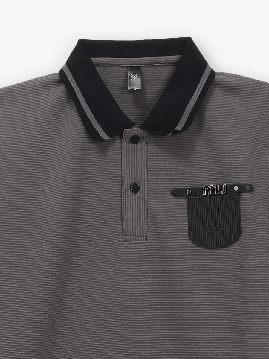 GS78 grey stripe cotton t-shirt