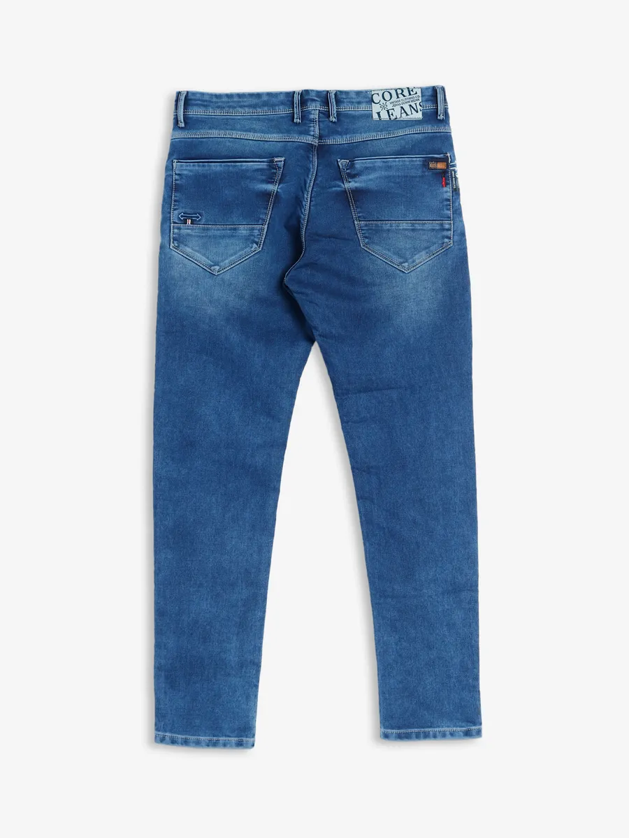 GS78 indigo blue washed slim fit jeans