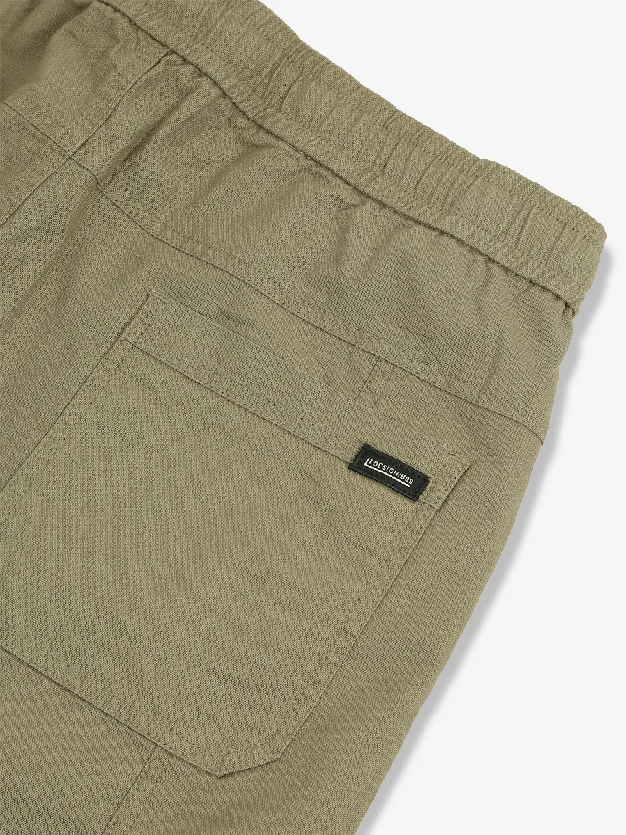 GS78 khaki cotton solid track pant
