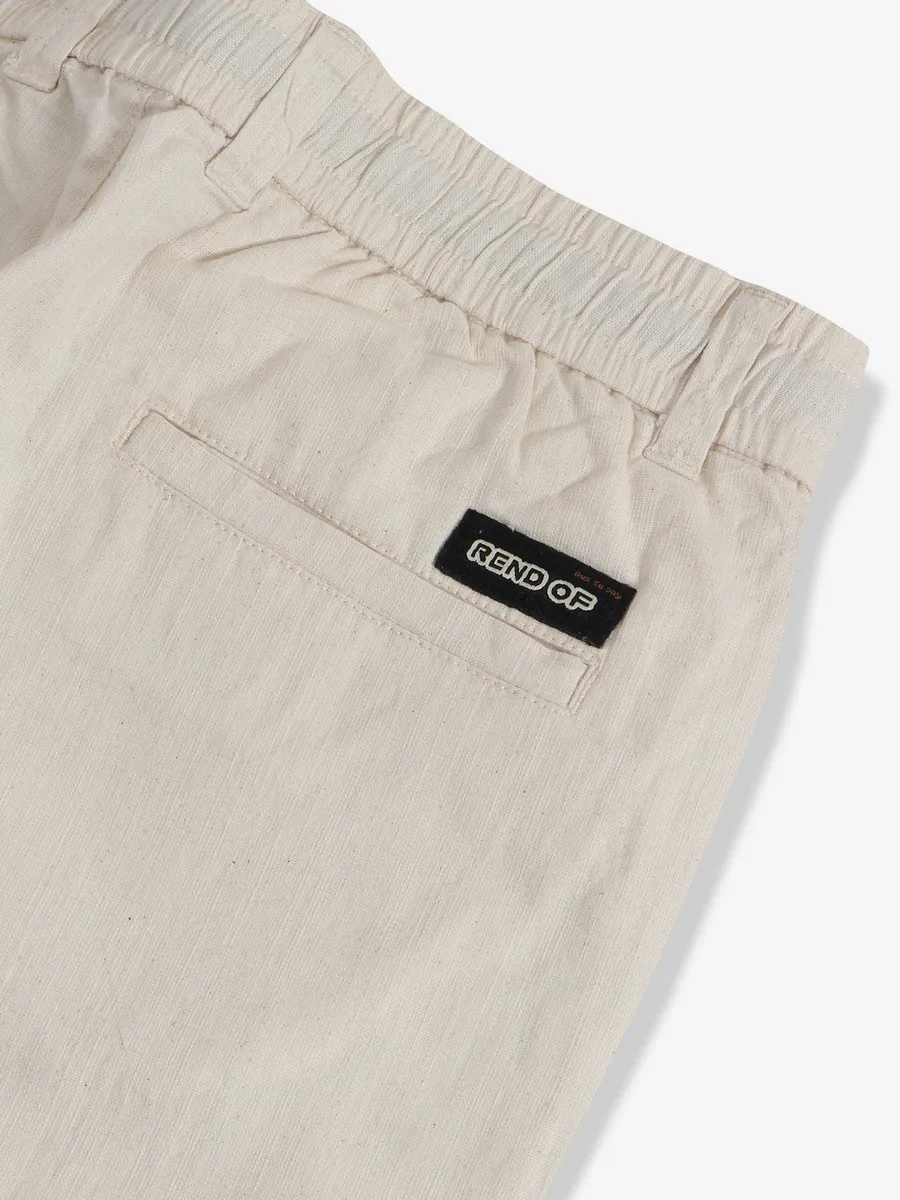 GS78 latest cream solid cotton shorts