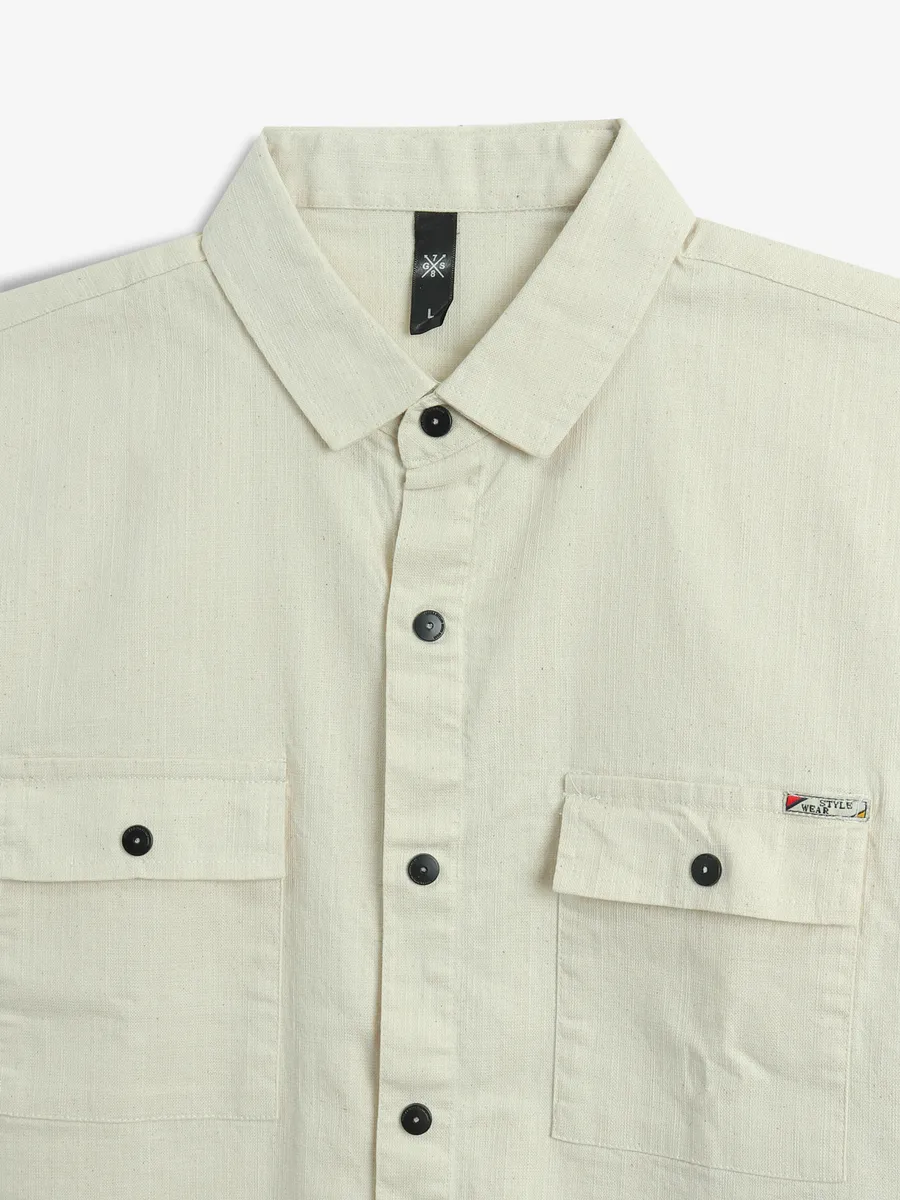 GS78 lime plain cotton casual shirt