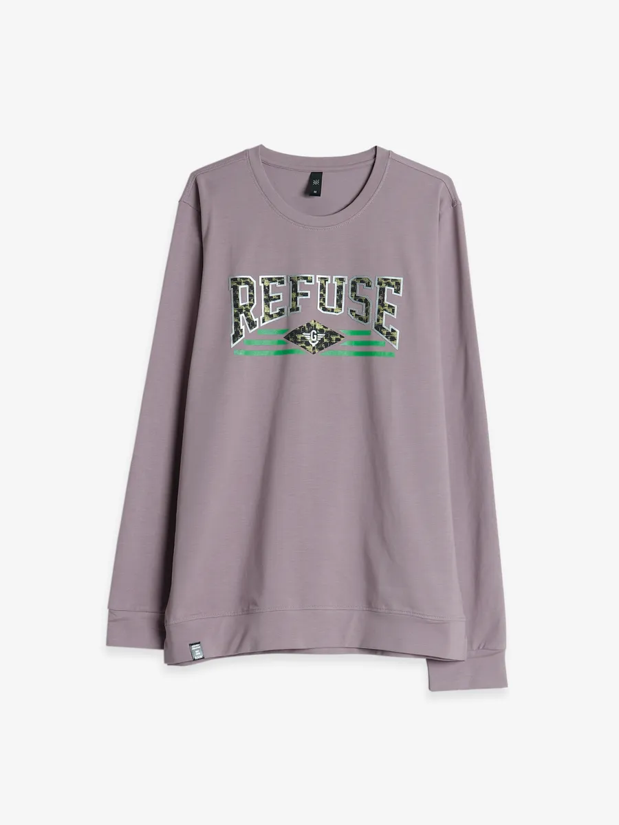 GS78 mauve purple printed t shirt