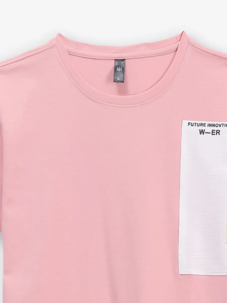 GS78 pink cotton printed t-shirt