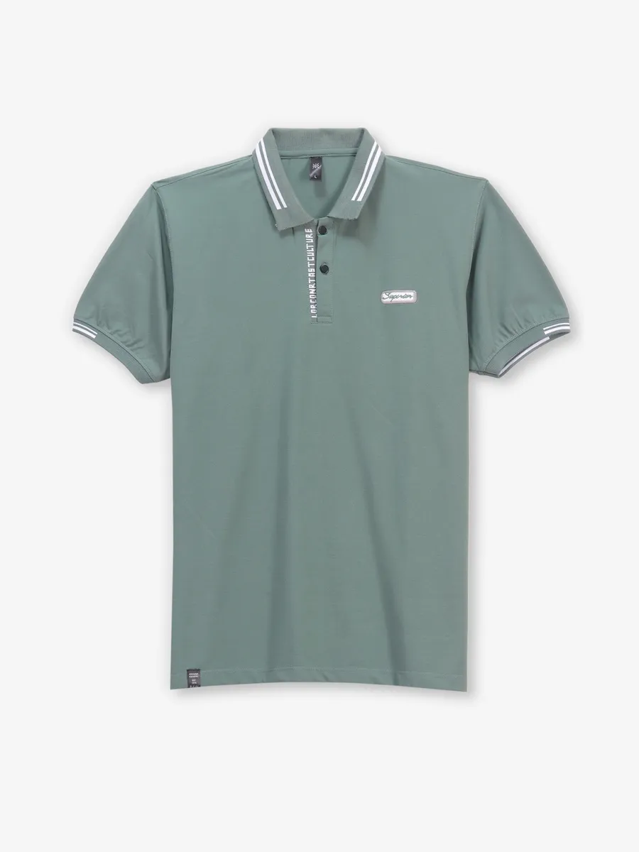 GS78 pista green plain cotton t-shirt
