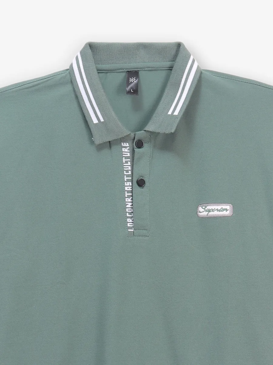 GS78 pista green plain cotton t-shirt