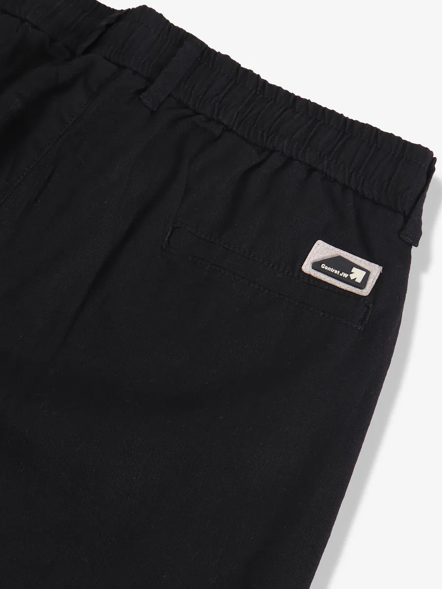 GS78 solid black track pant in cotton