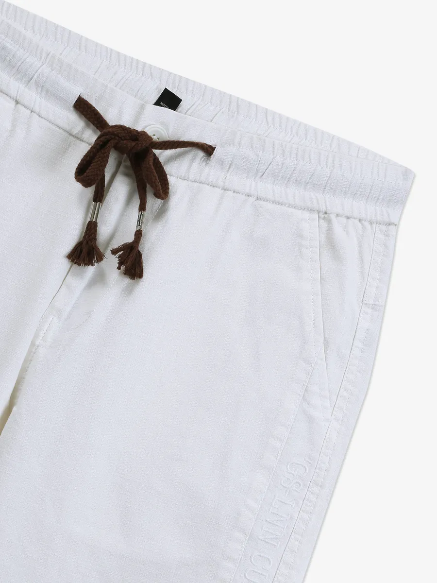 GS78 solid white cotton track pant