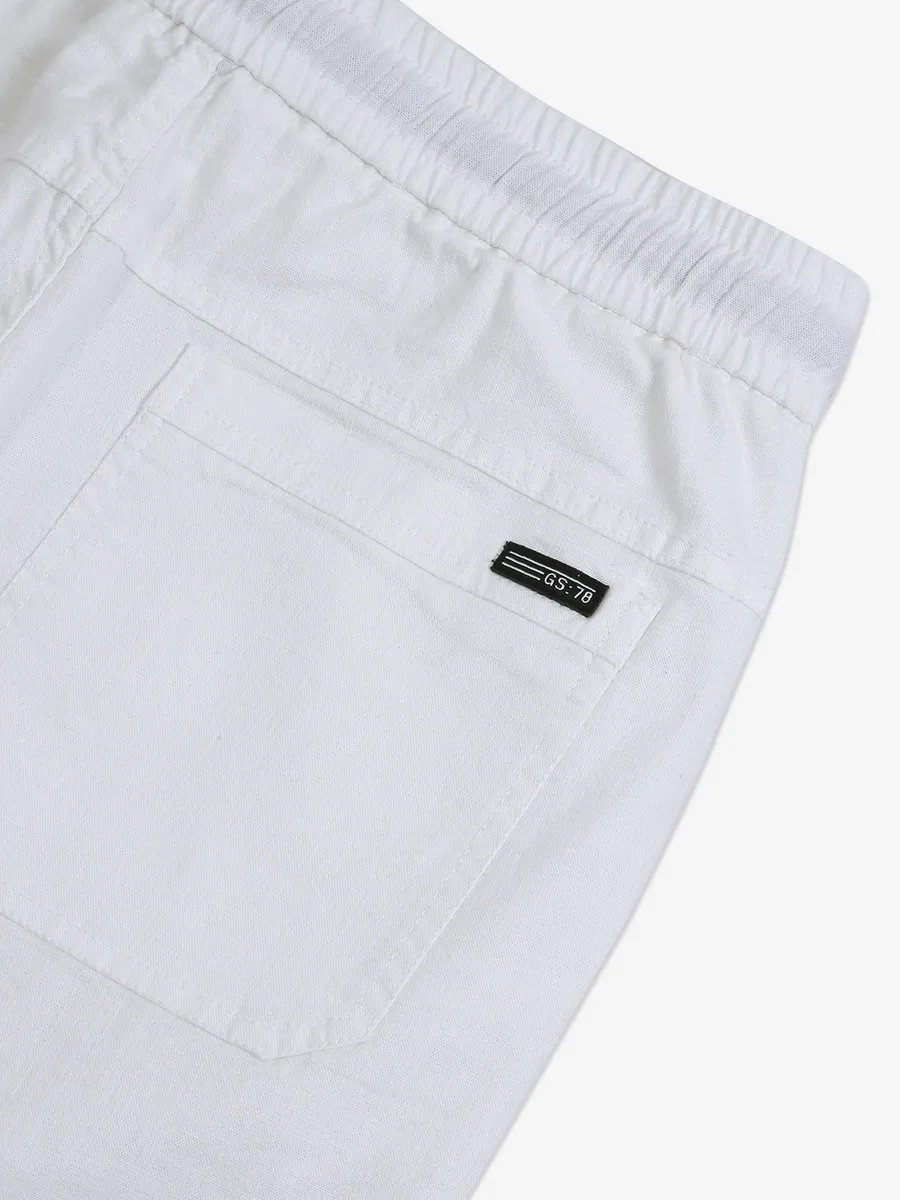 GS78 solid white cotton track pant