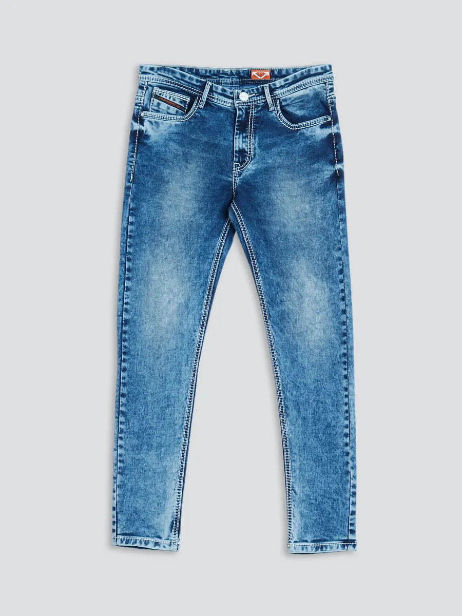 GS78 washed classic blue slim fit jeans