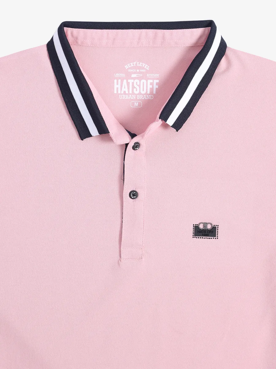 Hats Off light pink polo neck t shirt