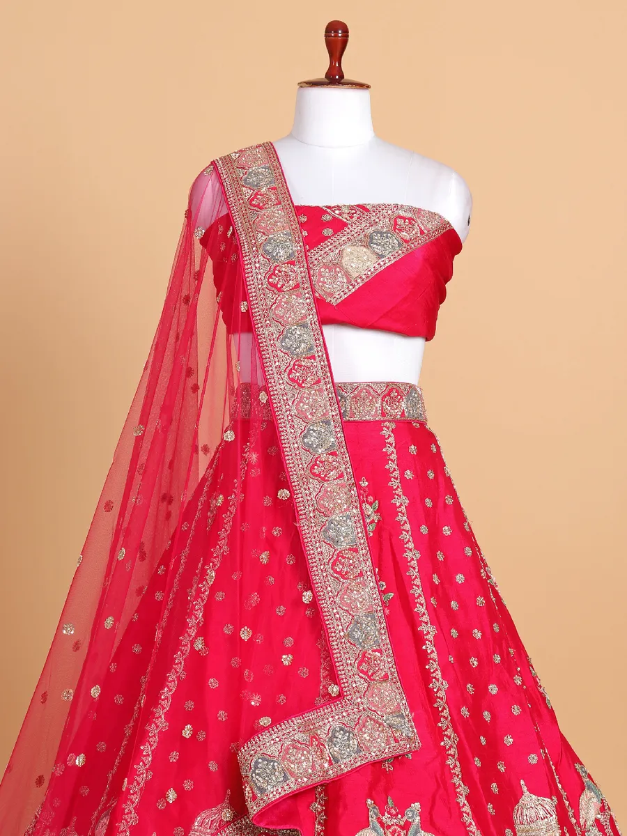 Heart melting rani silk lehenga choli