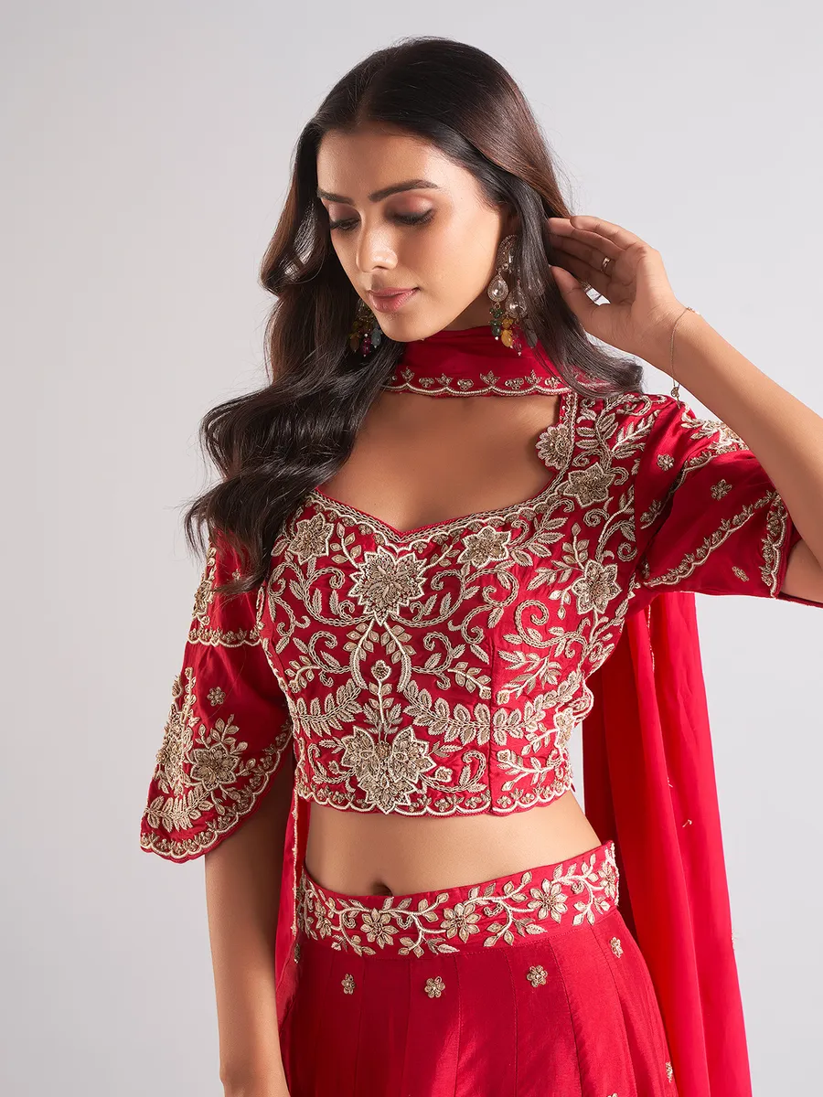 Heavy maroon silk palazzo suit