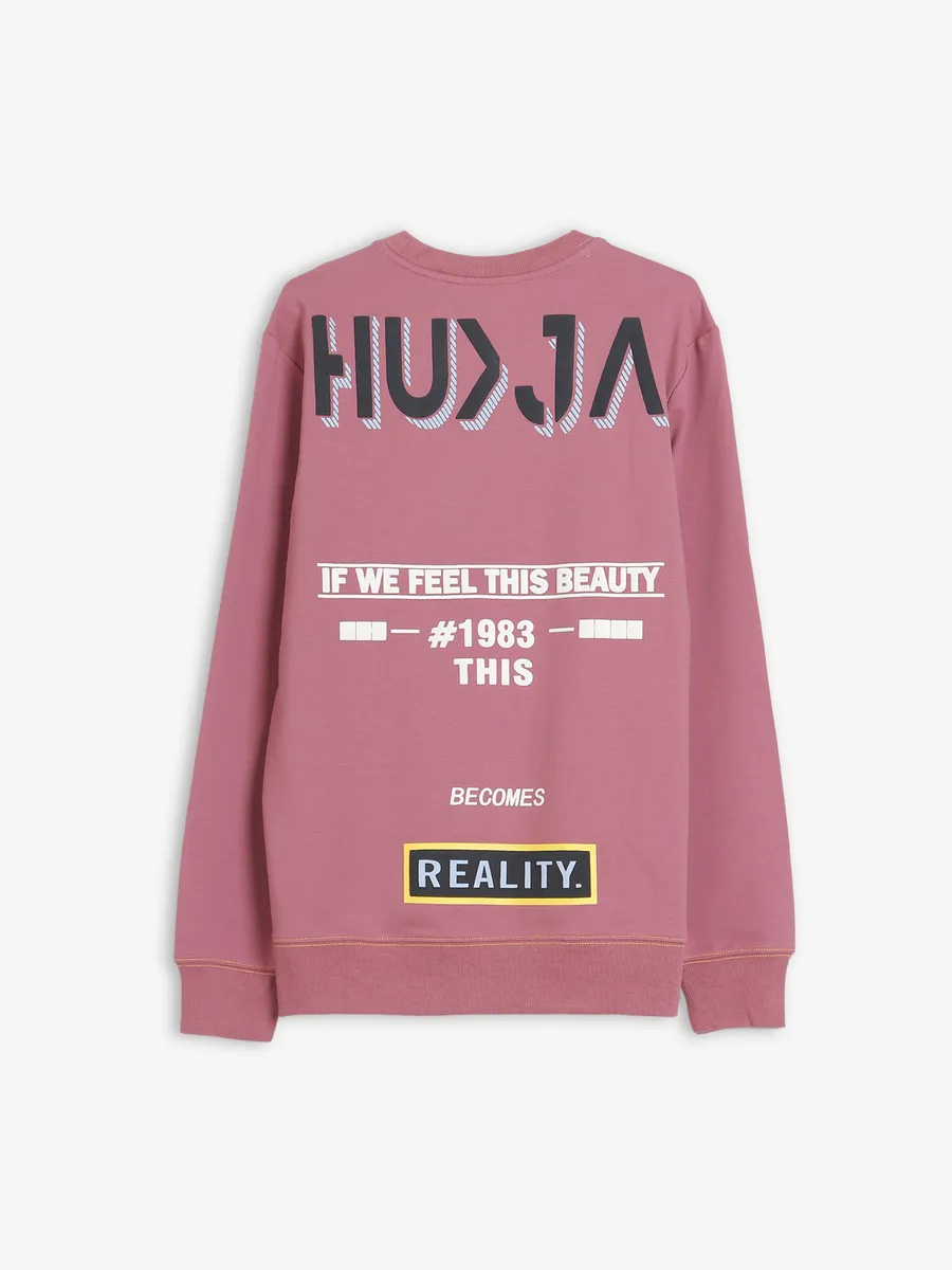 Hibrid pink cotton printed t shirt
