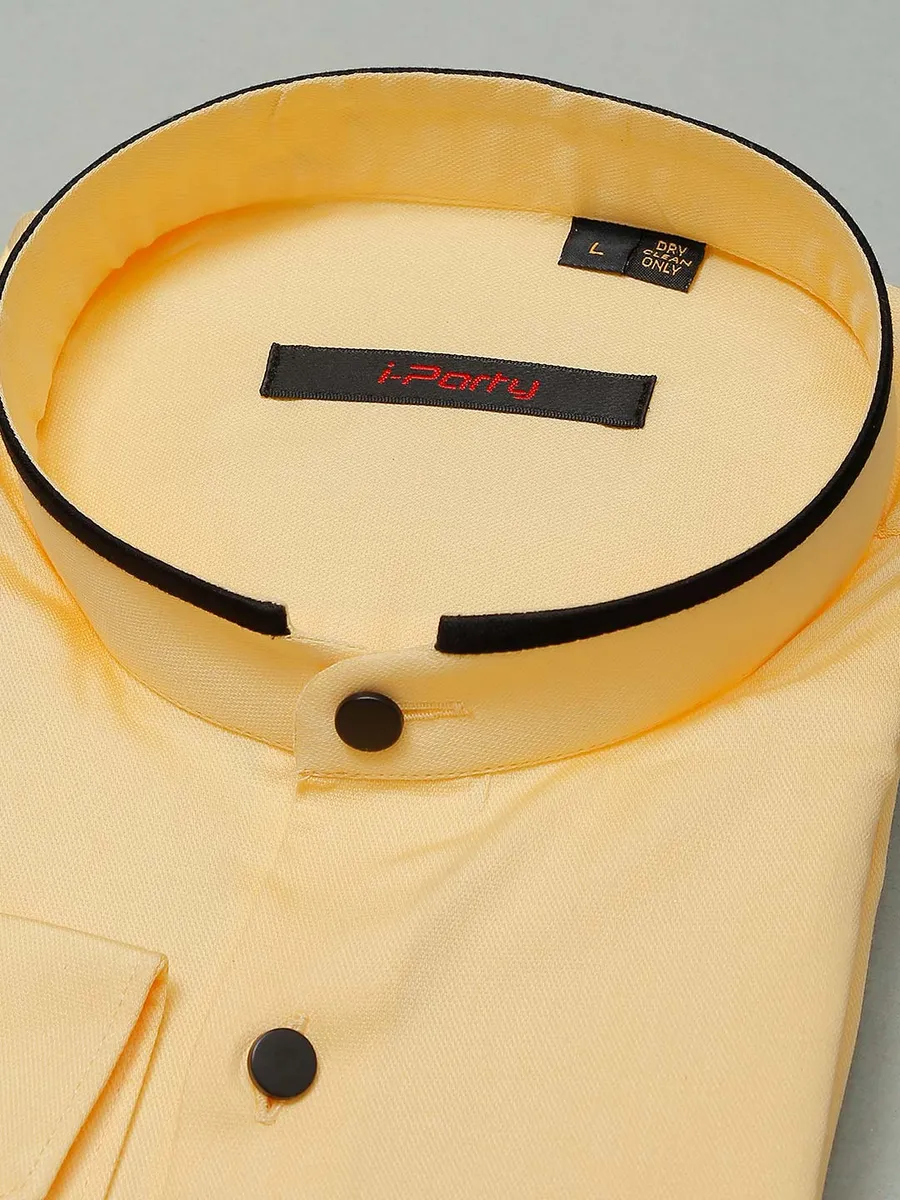 I Party lemon yellow cotton cotton shirt