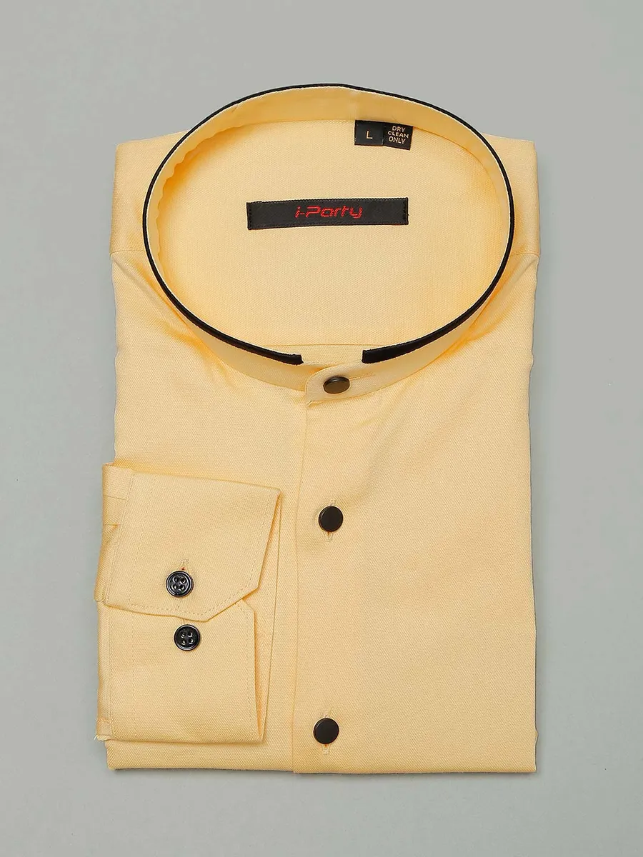 I Party lemon yellow cotton cotton shirt